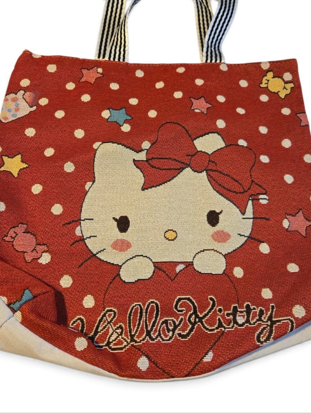 Hello Kitty Red Polka Dot Kids Tote with Heart Motif